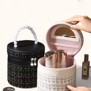 Vanity cosmétique avec miroir intégré et tiroirs spacieux