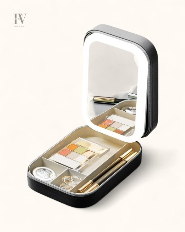 Mini vanity avec plusieurs compartiments pour organiser