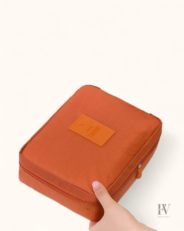 Trousse de toilette avec fermeture éclair sécurisée