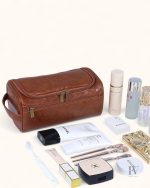 Vanity compact en simili cuir, idéal pour voyages