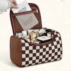 Vanity chic en cuir pour les accessoires de beauté
