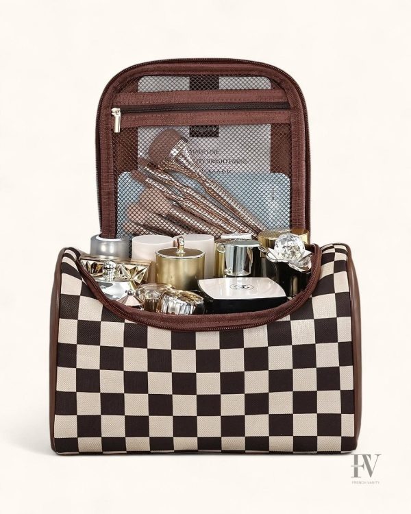 Vanity de voyage pratique en maroquinerie durable