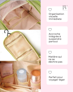 Vanity de voyage avec rangement optimisé